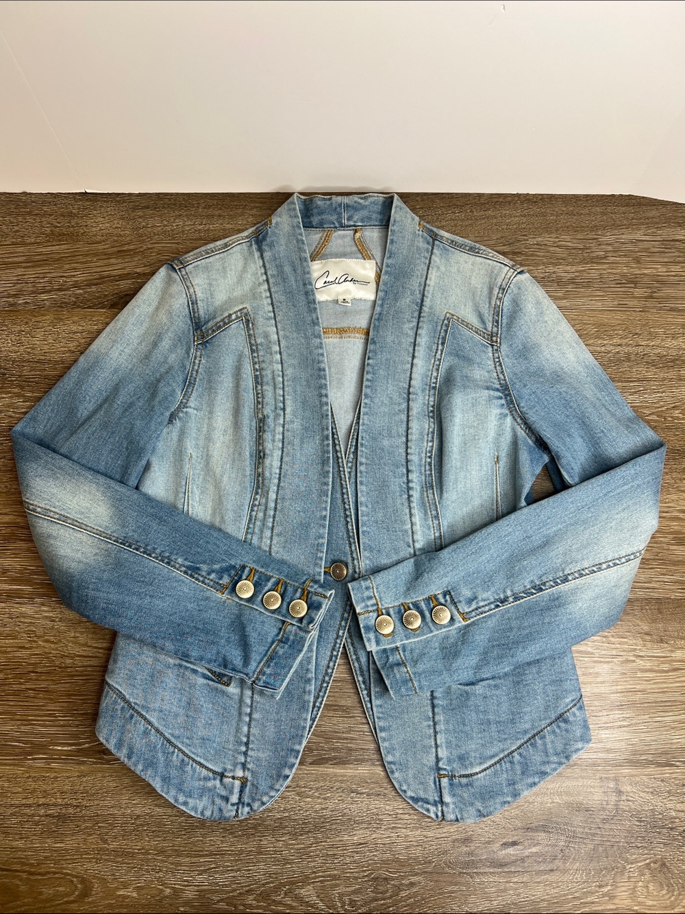 Carol Anderson by Invitation Denim Blazer Jacket | Tailored Jean Jacket Size S